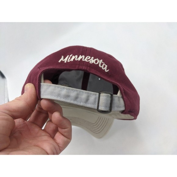 MN Gophers Hat NCAA Adjustable buckle Gray Red Mascot Goldy Embroidered Logo - Picture 9 of 12
